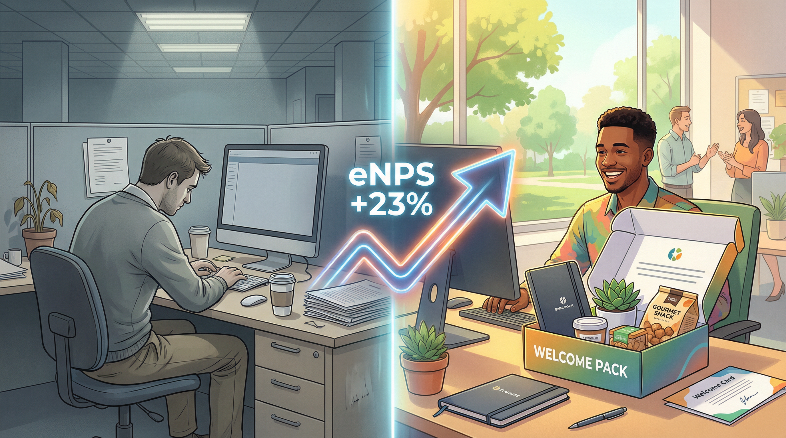 Кейс: Welcome Pack поднял eNPS на 23% в IT-компании